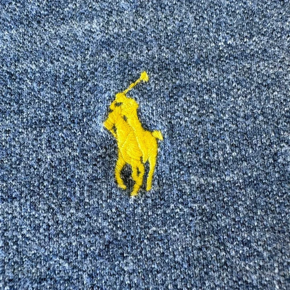 Polo Ralph Lauren Mens Custom Fit Blue Heather Short Sleeve Polo Shirt Size M
